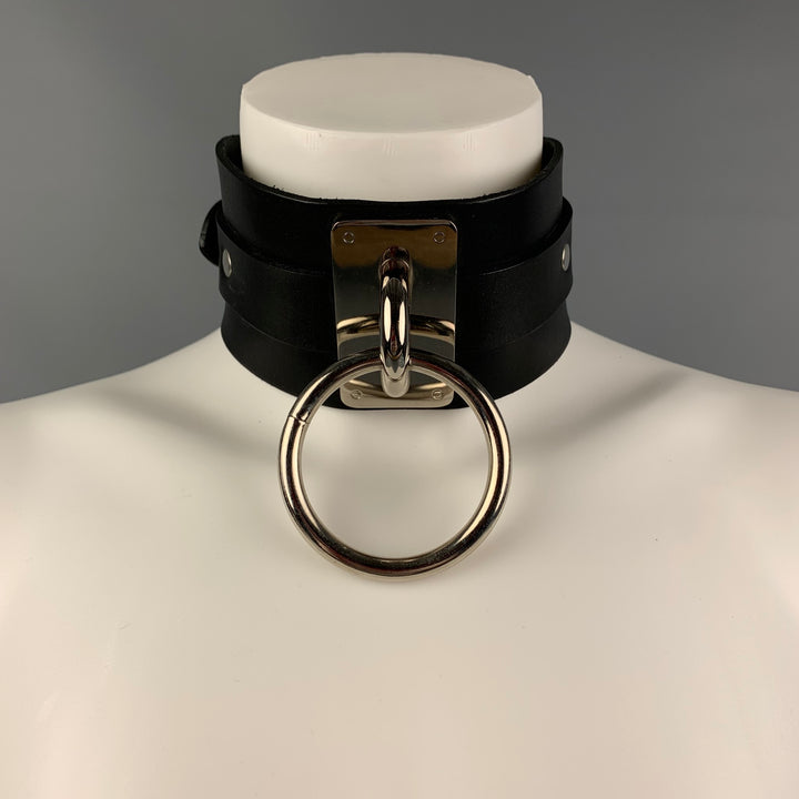 ZANA BAYNE Black Leather Choker Necklace