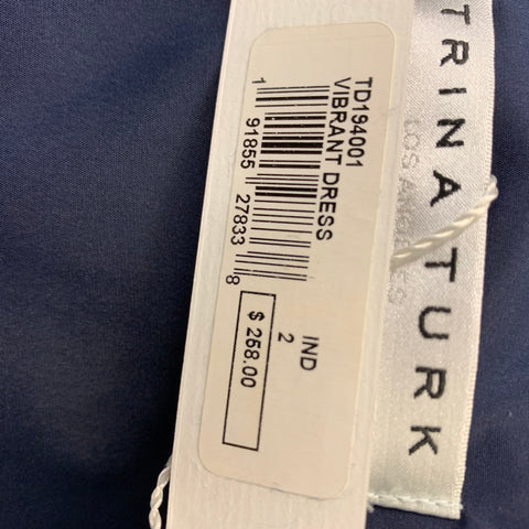 TRINA TURK Robe à manches courtes en polyester bleu marine taille 2