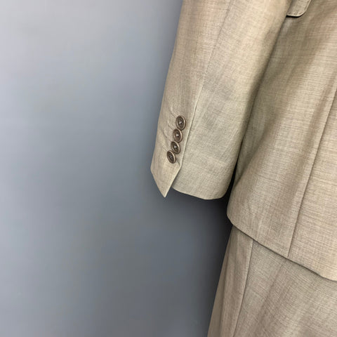 JOHN VARVATOS Size 42 Oatmeal Heather Wool / Mohair Notch Lapel Suit