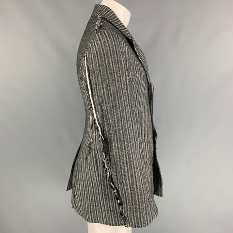JOHN ALEXANDER SKELTON from L'ECLAIREUR Size M Grey Stripe Peak Lapel Coat
