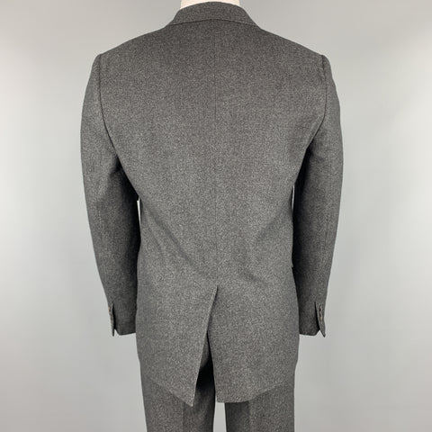 MARC JACOBS Size 38 Charcoal Textured Cashmere Notch Lapel Wide Leg Suit