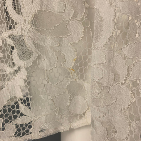 DIANE VON FURSTENBERG Talla 8 Camisa con botones de encaje blanco de mezcla de algodón