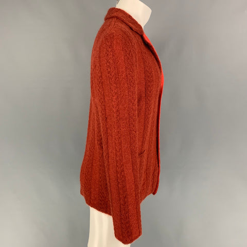 ISSEY MIYAKE Size M Orange Rust Knit Reversible Cardigan
