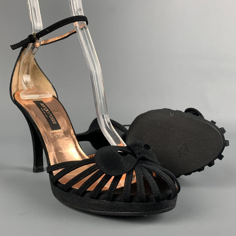 SERGIO ROSSI Talla 5.5 Sandalias con lazo y tiras negras