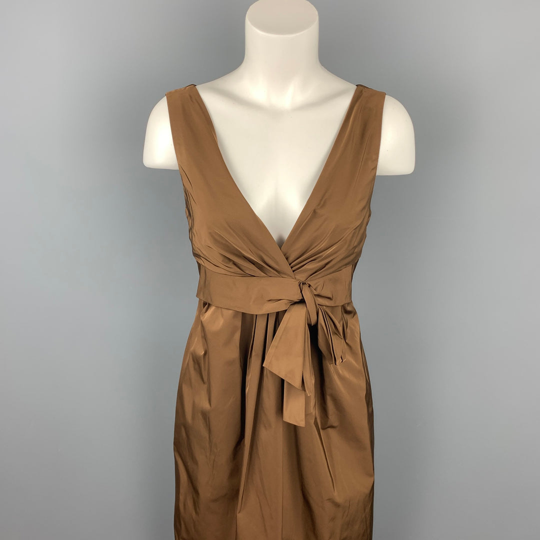 LIDA BADAY Size 8 Brown Polyester Sleeveless Sheath Dress LIDA BADAY Size 8 Brown Polyester Sleeveless Sheath Dress