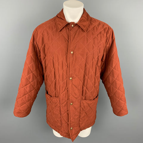 HOLLAND & HOLLAND Size S Rust Quilted Polyester Snaps Coat