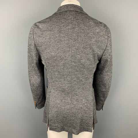 ALESSANDRO CANTARELLI Size 42 Grey Heather Wool / Cotton Notch Lapel Sport Coat