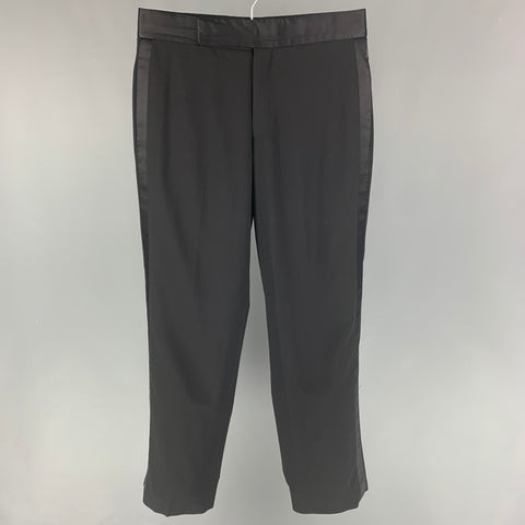 GIORGIO ARMANI Size 32 Black Wool Tuxedo Dress Pants