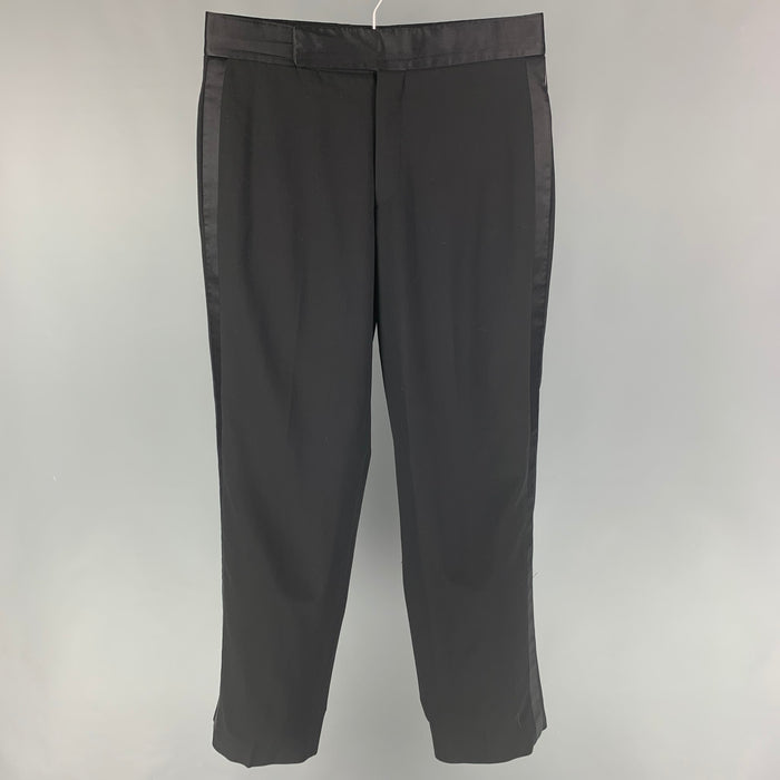 GIORGIO ARMANI Size 32 Black Wool Tuxedo Dress Pants