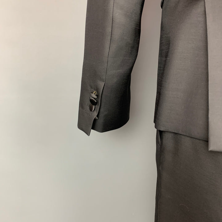 DSQUARED2 Size 42 Black Wool / Silk Peak Lapel Tuxedo Suit