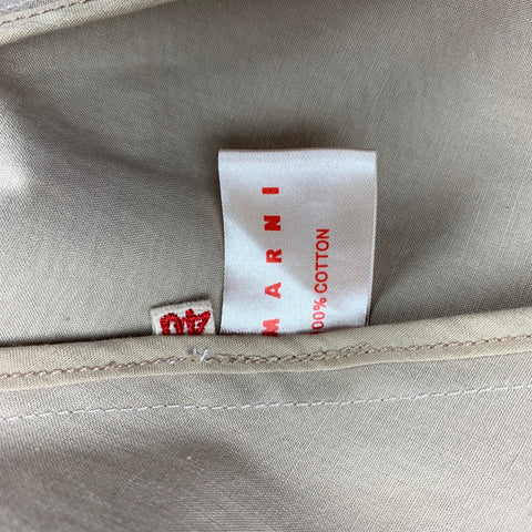 MARNI Chaqueta con cintura fruncida de algodón beige talla 4