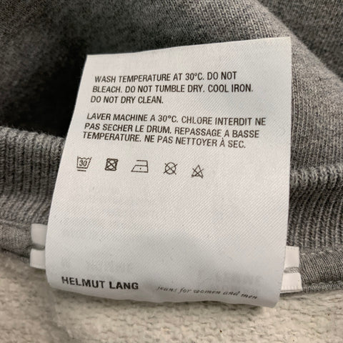 HELMUT LANG Size M Grey Blue Logo Cotton Crew-Neck Sweatshirt