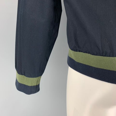 Vintage RAF SIMONS Spring 1995 Size M Navy Blue Cotton Bomber Jacket