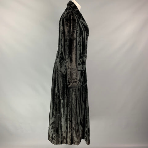 JUST CAVALLI Taille 10 Manteau en fausse fourrure mélangée en acétate texturé noir