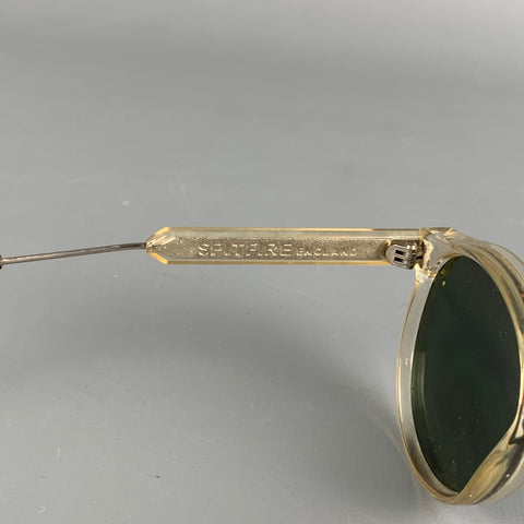 SPITFIRE Light Yellow Acetate Round Sunglasses