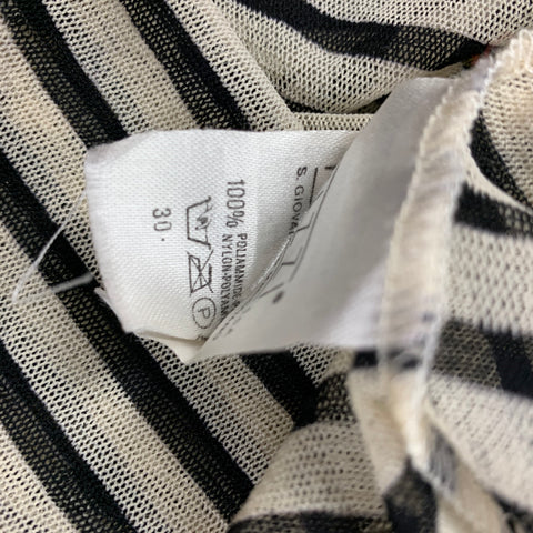 Vintage JEAN PAUL GAULTIER Size S Beige Black Stripe Polyamide Nautical Pullover