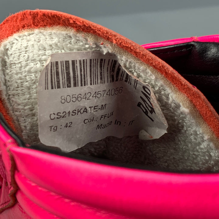 P448 Talla 9 Zapatillas altas de cuero rosa