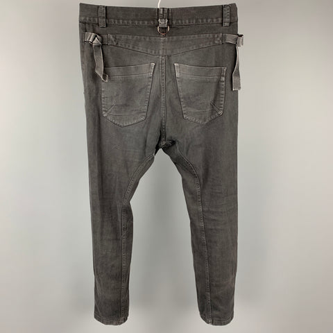 ALEXANDRE PLOKHOV Size 30 Black Cotton Drop-Crotch Casual Pants