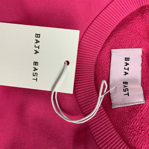 BAJA EAST Size M Pink Cotton Graphic Cropped Pullover