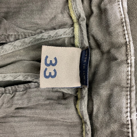 MARITHE+FRANCOIS GIRBAUD Size 33 Olive Cotton Asymmetrical Casual Pants
