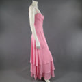 ESCADA COUTURE Size 8 Pink Silk Pleated Bust Gold Charm Strap Evening Gown ESCADA