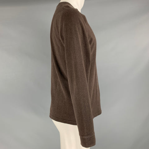 ARCTERYX Size M Brown Logo Cotton Henley Pullover