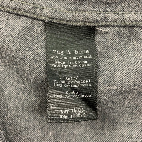 RAG & BONE Size M Grey Cotton Flanel Long Sleeve Shirt