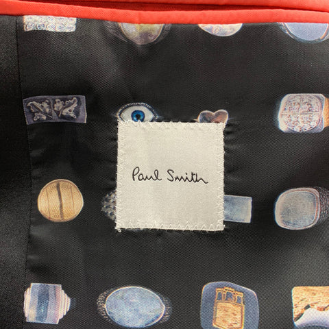 PAUL SMITH Size 40 Navy Woven Wool Peak Lapel Tuxedo