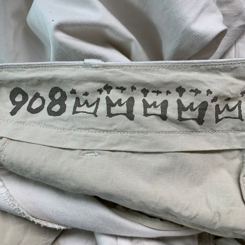 45rpm Size L Off White Solid Cotton Button Fly Casual Pants