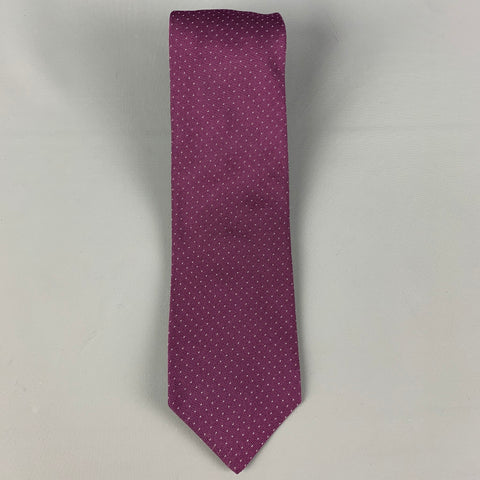 KITON Purple White Dots Silk Tie