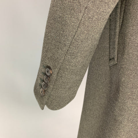 DRIES VAN NOTEN Size 40 Olive Wool Notch Lapel Coat