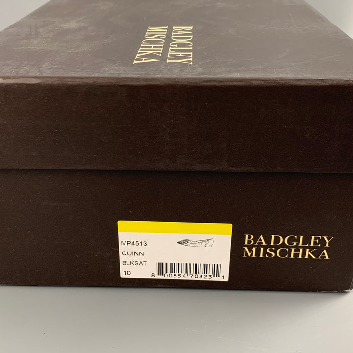 BADGLEY MISCHKA Talla 10 Zapatos planos sin cordones con cuentas de satén negro