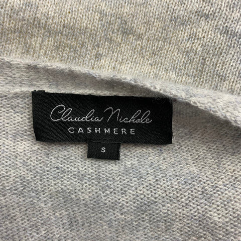 CLAUDIA NICHOLE Size S Grey Heather Knitted Cashmere Cardigan