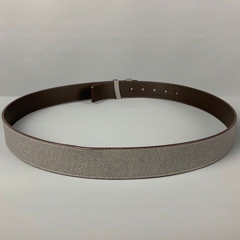 LOUIS VUITTON Size 40 Grey Taiga Leather Belt