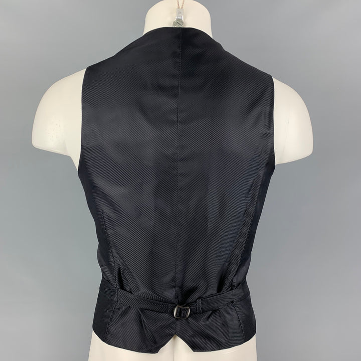 GIORGIO ARMANI Size 42 Charcoal Pinstripe Wool Buttoned Vest