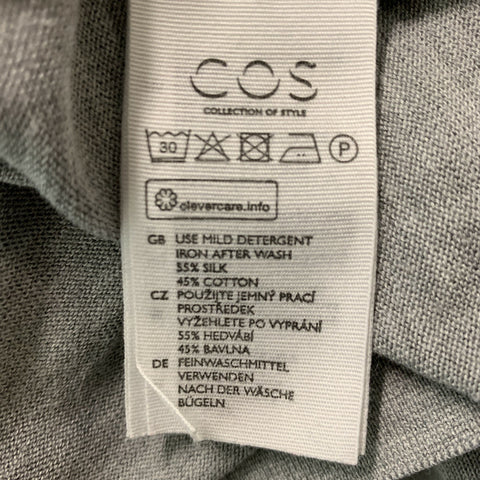 COS Size M Grey Heather Silk &  Cotton Short Sleeve T-shirt