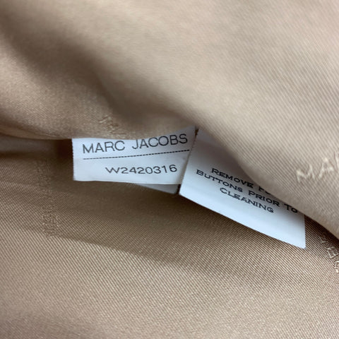 MARC JACOBS Size 12 Tan Beige Wool Blend Tweed Belted Coat