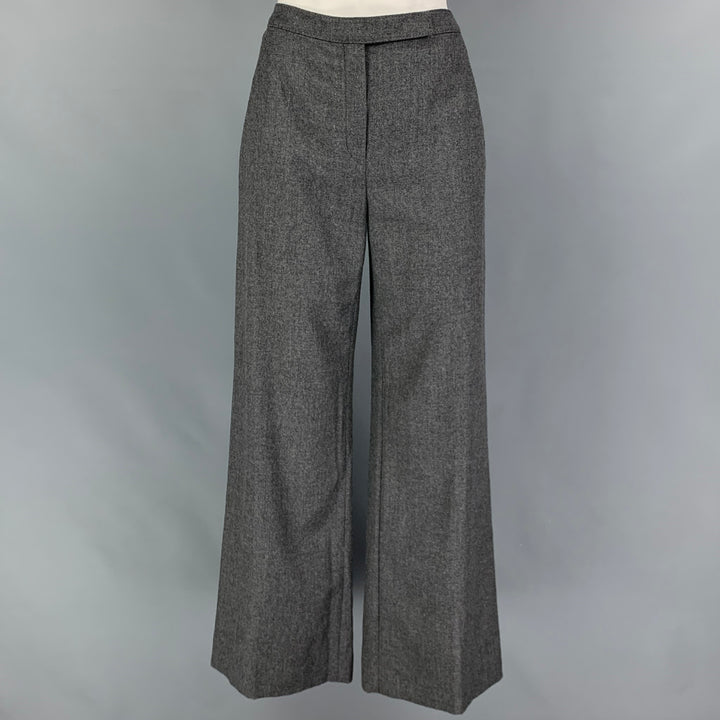 VALENTINO Taille 6 Pantalon habillé en laine et cachemire gris chiné à jambe large