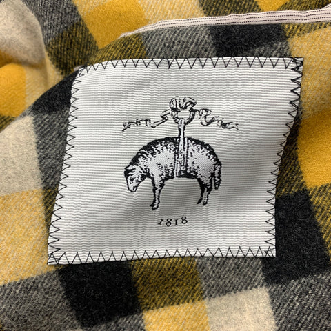 BLACK FLEECE Size 42 Yellow & Grey Plaid Wool Notch Lapel Suit