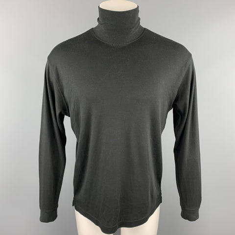 BROOKS BROTHERS Size S Black Cotton Turtleneck Long Sleeve Shirt
