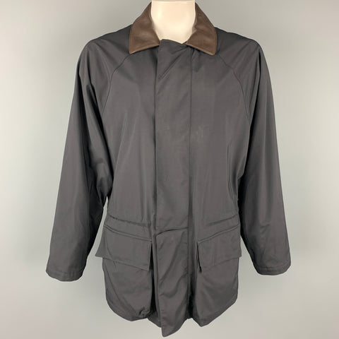 LORO PIANA Horsey Size M Black & Brown Nylon Jacket