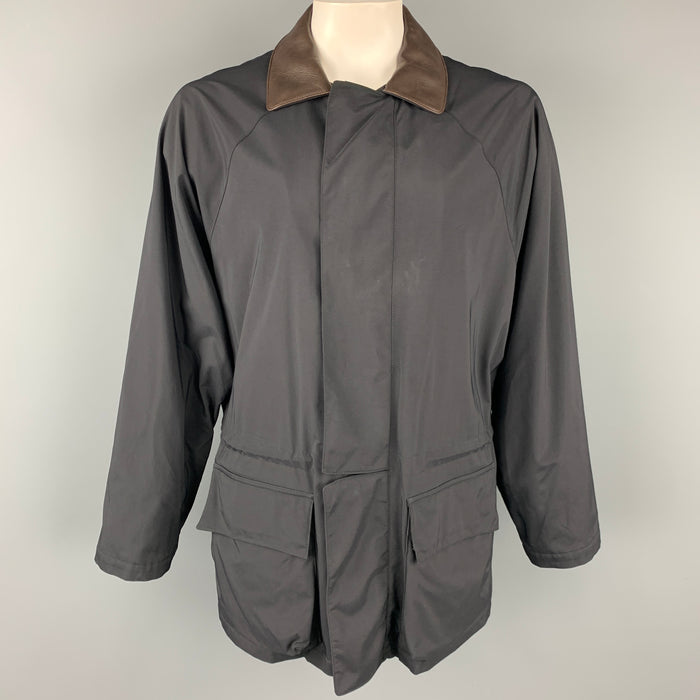 LORO PIANA Horsey Size M Black & Brown Nylon Jacket
