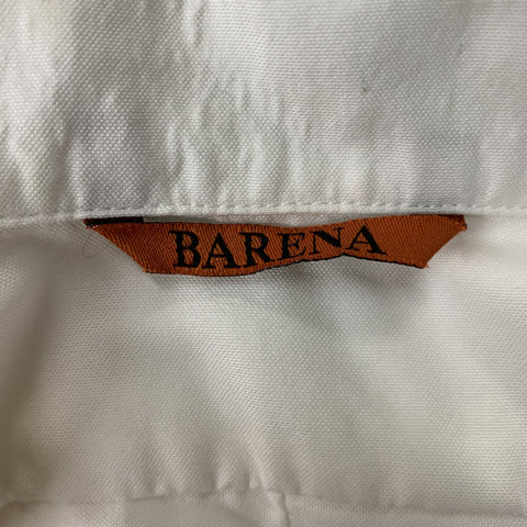 BARENA Taille L Chemise à manches longues en coton uni blanc avec une poche