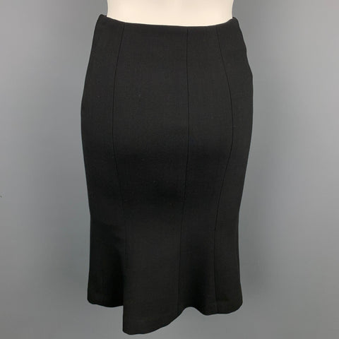 RALPH LAUREN Collection Size 2 Black Wool Tulip Skirt