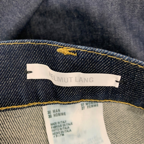 HELMUT LANG Size 30 Blue Cotton Slim Multi Key Rings Jeans