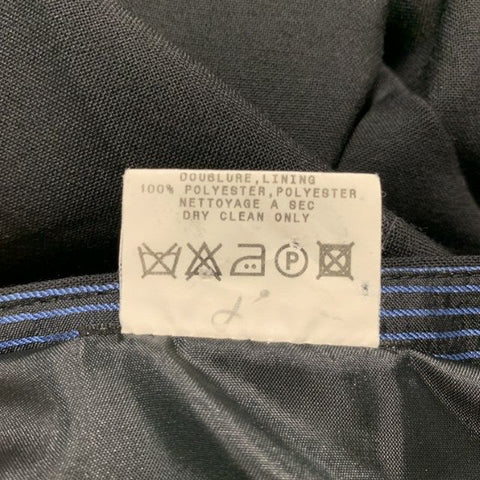 AGNÈS B. Size 32 Black Solid Polyester Zip Fly Dress Pants