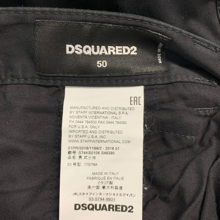 DSQUARED2 Size 34 Black Cotton Cargo Casual Pants