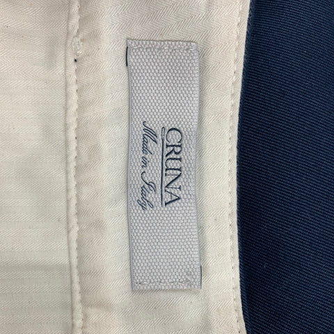 CRUNA Size 32 Navy Pleated Cotton Casual Pants