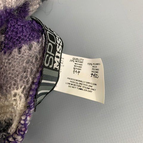 MISSONI SPORT Purple & Grey Knitted Wool / Cashmere Beanie