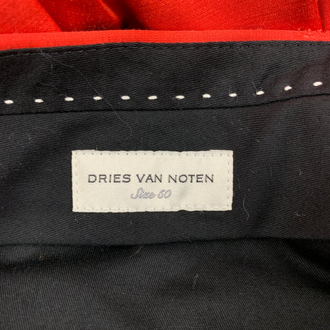 DRIES VAN NOTEN Size 40 Orange Cotton / Viscose Notch Lapel Suit